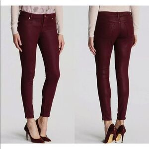 Ted Baker Annna Wax Finish‎ Skinny Jeans Eggplant Purple Sz 30